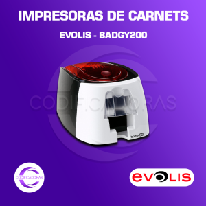 Impresora de Carnets a Color Evolis Badgy200 – Incluye Software, 100 Tarjetas PVC y Cinta Ribbon