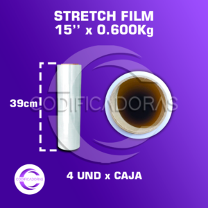 Stretch Film De 15'' X 0.600kg Altura 39 Cm - Caja X4 Unid