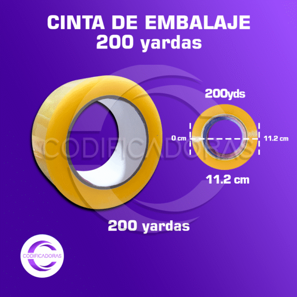 Cinta de embalaje transparente 2'' x 200 yardas / Caja x72 unid
