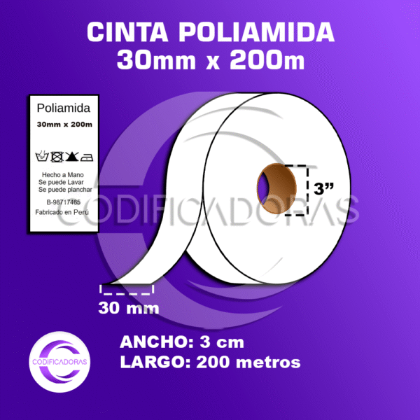 CINTAS POLIAMIDA TEXTIL 30mm x 200mts