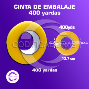 Cinta de embalaje transparente 2'' x 400 yardas / Caja x36 unid