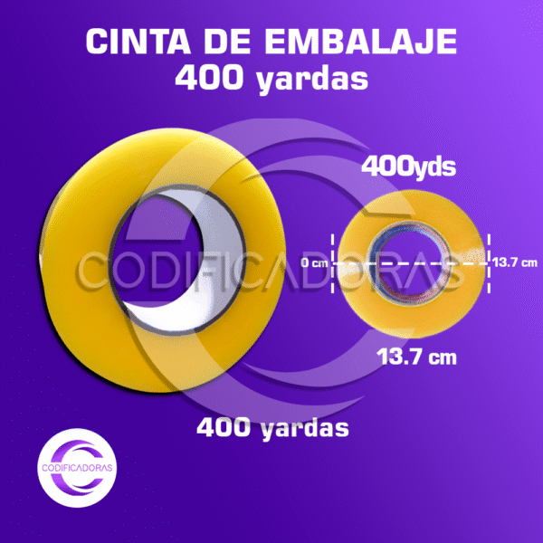 Cinta de embalaje transparente 2'' x 400 yardas / Caja x36 unid
