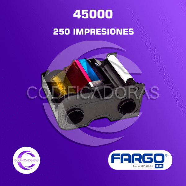 CINTA RIBBON FARGO YMCKO 45000 PARA IMPRESORA DE CARNETS DTC1250E