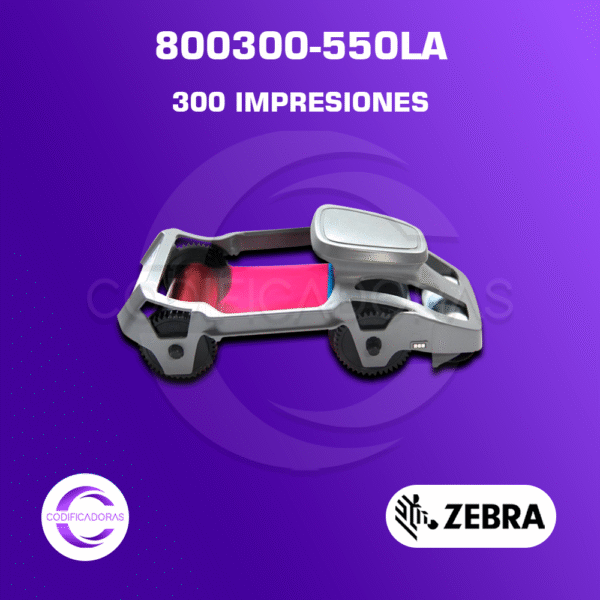 Cinta Ribbon Zebra 800300-550LA Full Color para impresoras de carnets Zebra ZC300