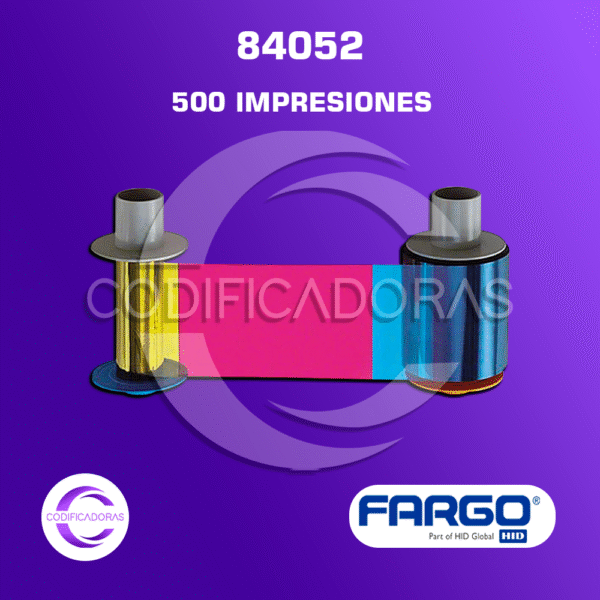 CINTA RIBBON FARGO YMCKK 84052 PARA IMPRESORA DE CARNETS HDP5000 - 500 IMPRESIONES