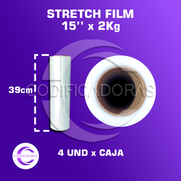 Stretch Film De 15'' X 2kg Altura 39 Cm - Caja X4 Unid