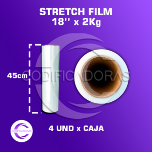 Stretch Film De 18'' X 2kg Altura 45 Cm - Caja X4 Unid