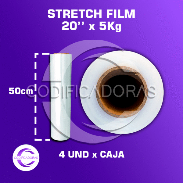 Stretch Film De 20'' X 5kg Altura 50 Cm - Caja X4 Unid