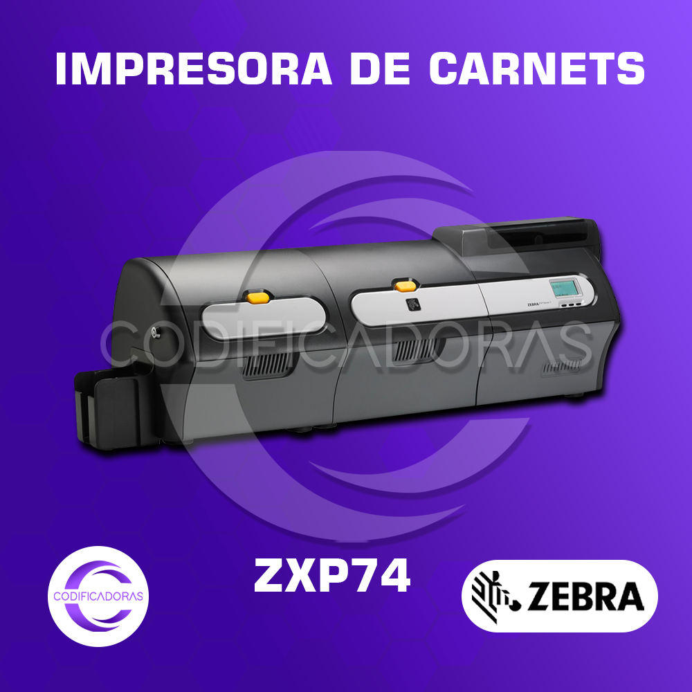 IMPRESORA DE CARNETS ZXP74 CODIFICADORAS Impresora de Carnets Zebra ZXP Series 74 – Doble Cara - Imagen 1