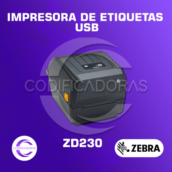 Impresora de Etiqueta Zebra - Conexión USB – ZD230