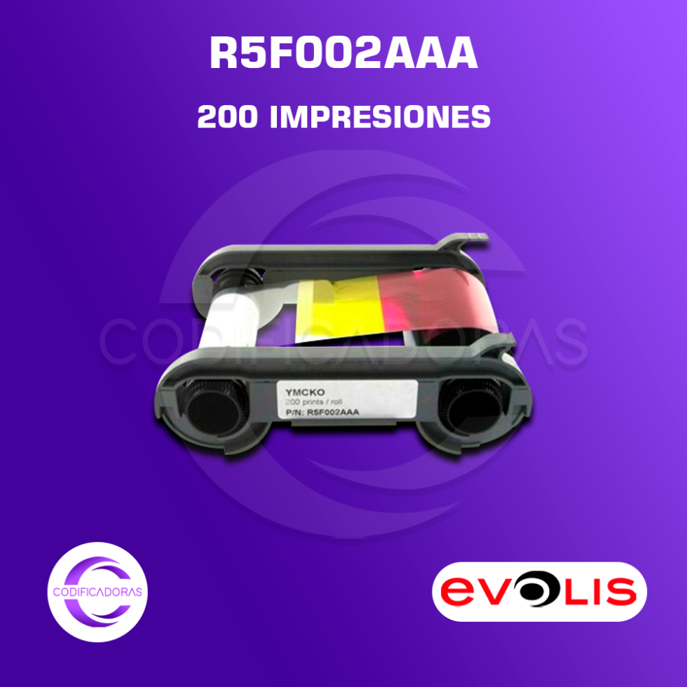 Zenius Color Ribbon Cintas Ribbon Evolis R5F002AAA color 200 impresiones para Zenius ...