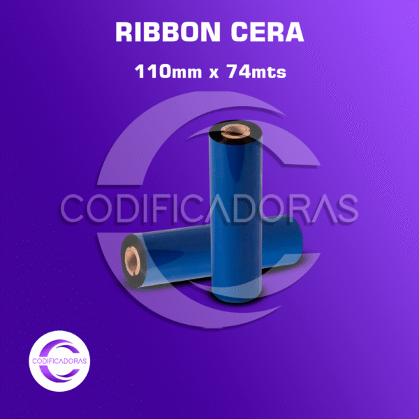 Ribbon Cera 110mm x 74mts para impresoras de etiquetas