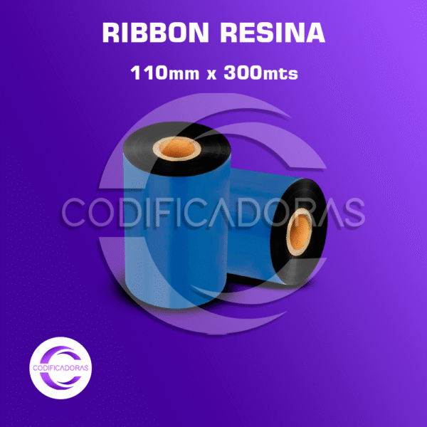 RIBBON RESINA 110mm x 300mts PARA IMPRESORAS DE ETIQUETAS