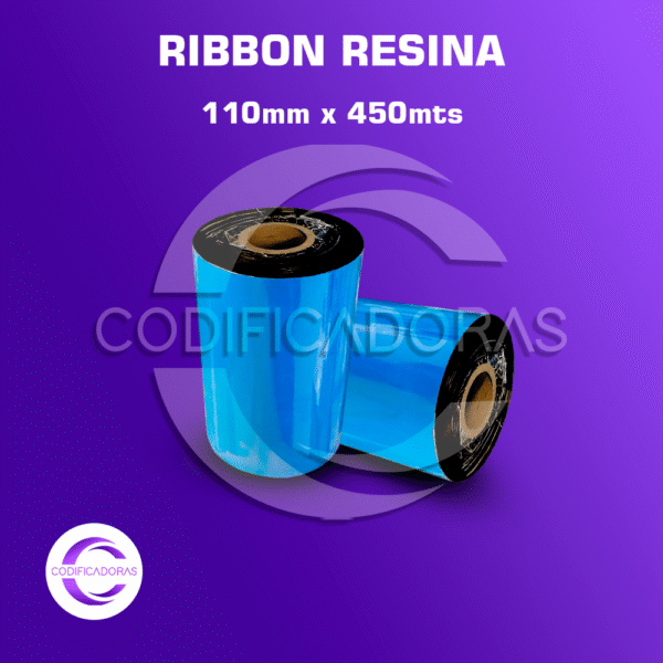 RIBBON RESINA 110mm x 450mts PARA IMPRESORAS DE ETIQUETAS