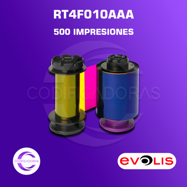 Cinta Ribbon Evolis RT4F010AAA Color 500 Impresiones para impresoras de carnets Avansia Evolis
