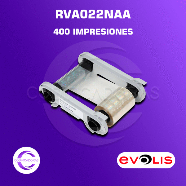 Cintas Ribbon Evolis RVA022NAA 400 impresiones para Zenius y Primacy