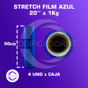 Stretch Film Azul De 20'' X 1Kg Altura 50cm - Caja X4 Unid