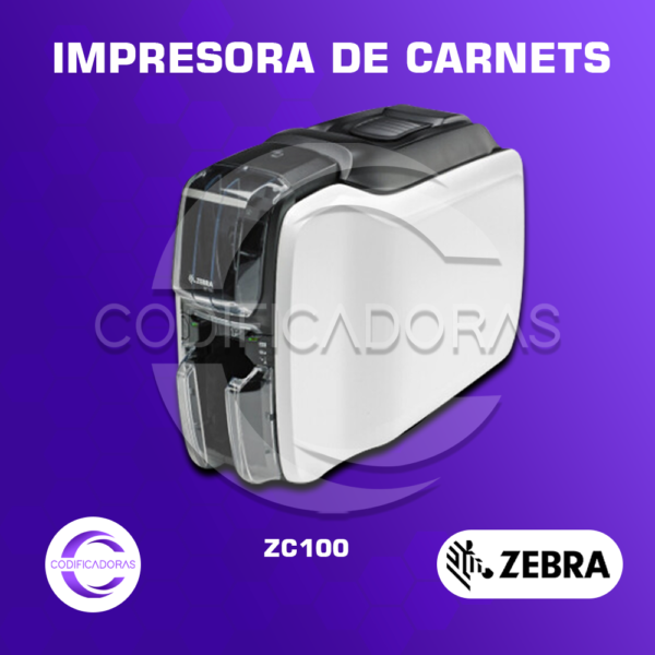 Impresora de Carnets ZEBRA ZC100 – Impresión a Una Cara