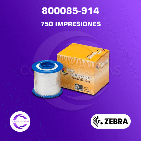 Cintas Ribbon Zebra 800085-914 Laminador para impresoras de carnets Zebra ZXP Series 7