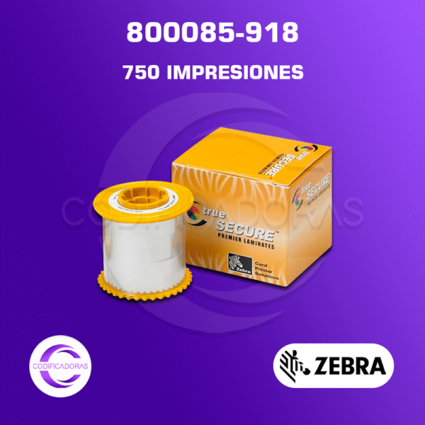 Cintas Ribbon Zebra 800085-918 Laminador para impresoras de carnets Zebra ZXP Series 7