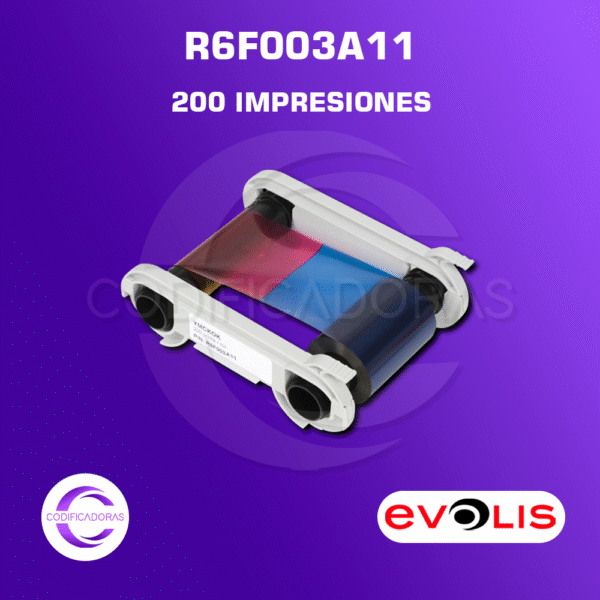 Cintas Ribbon Evolis R6F003A11 Color 200 Impresiones Para Primacy