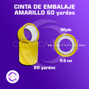 Cintas De Embalaje Color Amarillo 2'' X 60 Yardas / Caja X72 Und