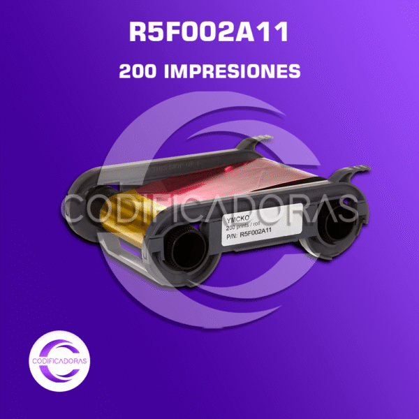 Cinta Ribbon Evolis R5F002A11 Color - 200 Impresiones Para Zenius