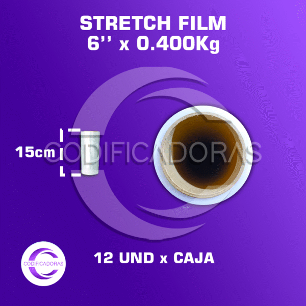 Stretch Film De 6'' X 0.400kg Altura 15 Cm - Caja X12 Unid