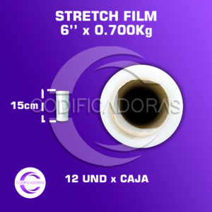 Stretch Film De 6'' X 0.700kg Altura 15 Cm - Caja X12 Unid