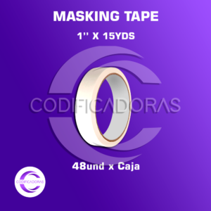 Cinta Masking Tape 1'' x 15yds x caja 48und