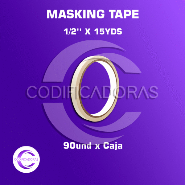 Cinta Masking Tape 1/2'' x 15yds x caja 90und