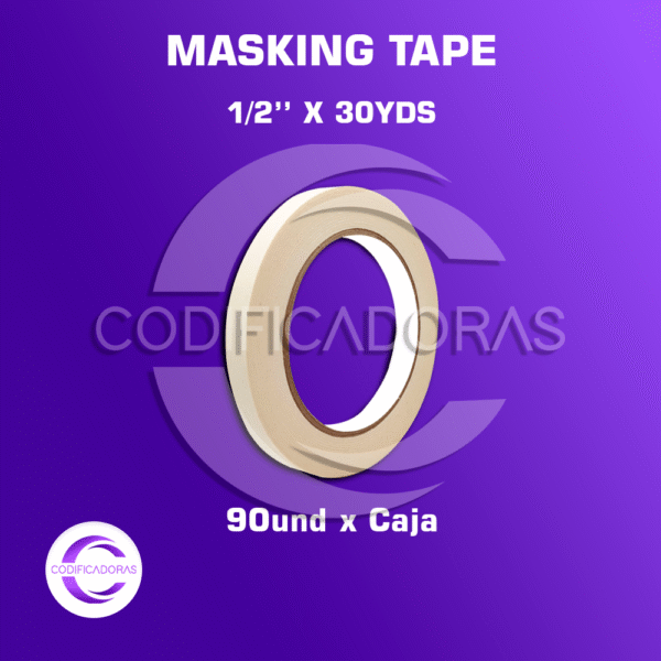 Cinta Masking Tape 1/2'' x 30yds x caja 90und