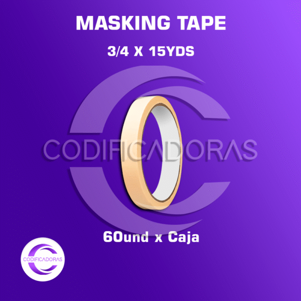 Cinta Masking Tape 3/4'' x 15yds x caja 60und