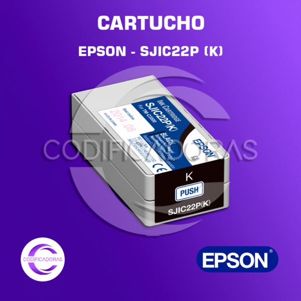 Epson SJIC22P (K) Tinta Negra Para Impresora de Etiquetas Epson TM-C3500