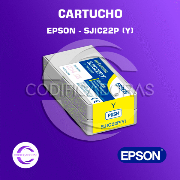 Epson SJIC22P (Y) Tinta Amarilla Para Impresora de Etiquetas Epson TM-C3500