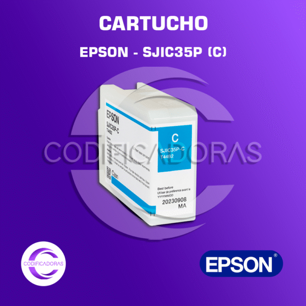 Epson SJIC35P (C) Tinta Cian Para Impresora de Etiquetas Epson CW-C6000