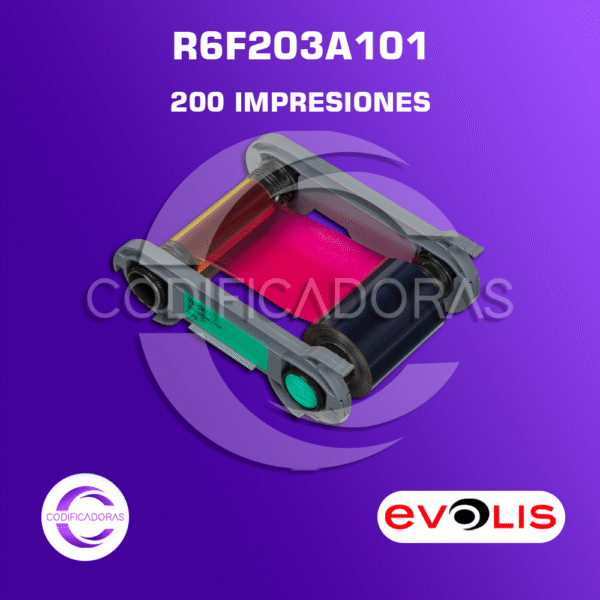Cintas Ribbon Evolis R6F203A101 Color 200 YMCKO-K Impresiones Para Primacy 2