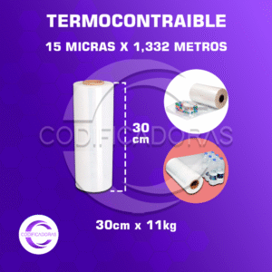 ROLLO DE PLÁSTICO TERMOCONTRAIBLE 30cm x 11Kg x 1,332mts x 15 MICRAS
