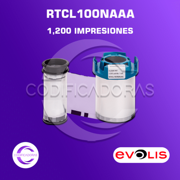 CINTA RIBBON EVOLIS - RTCL100NAAA - 1,200 IMG