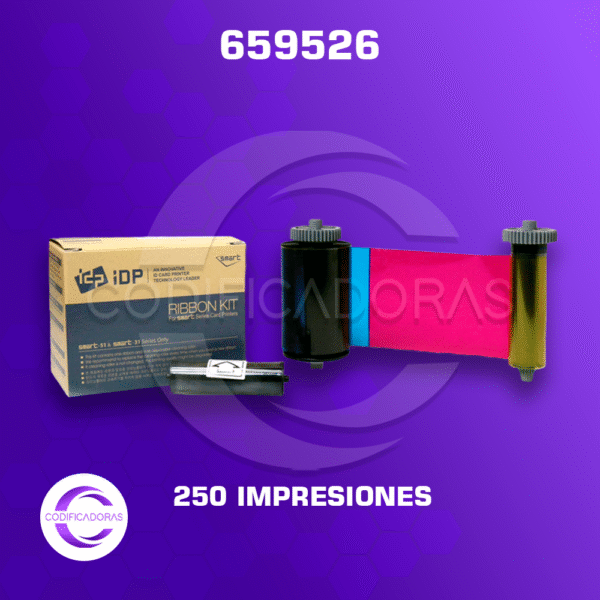 Cinta Ribbon de Color Smart 51 CH - 659526 YMCKO - para Impresora de Carnets