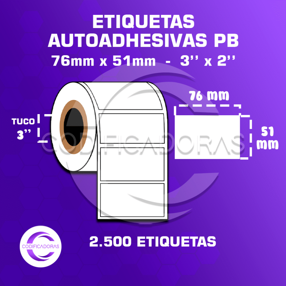 ROLLO ETIQUETA SAT 51*25 PPBB / 3000E