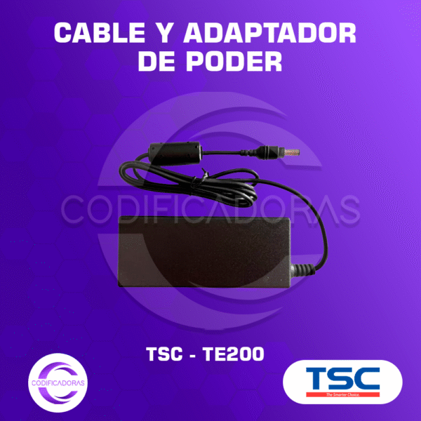 Cable y Adaptador de Poder para Impresora TSC TE200