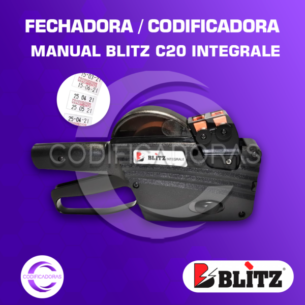 Fechadora / Codificadora Pistola Blitz C20 Integrale – 20 Dígitos Alfanuméricos
