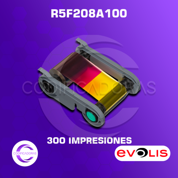 Cintas Ribbon Evolis R5F208A100 Color 300 Impresiones Para Primacy 2