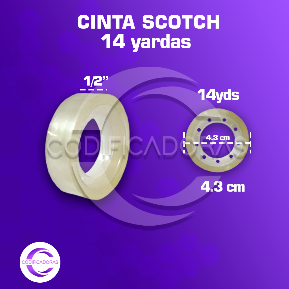 SCOTCH 1.2 14YARDAS Cinta scotch 1/2” – 14 yardas (caja x 1200 unidades) - Imagen 1