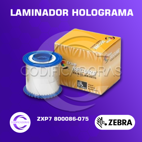 CINTA RIBBON LAMINADOR HOLOGRAMA ZEBRA ZXP7 800086-075