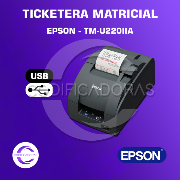 IMPRESORA TÉRMICA - TICKETERA MATRICIAL - EPSON TM-U220IIA