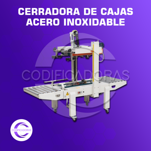 SELLADORA, CERRADORA DE CAJAS DE ACERO INOXIDABLE